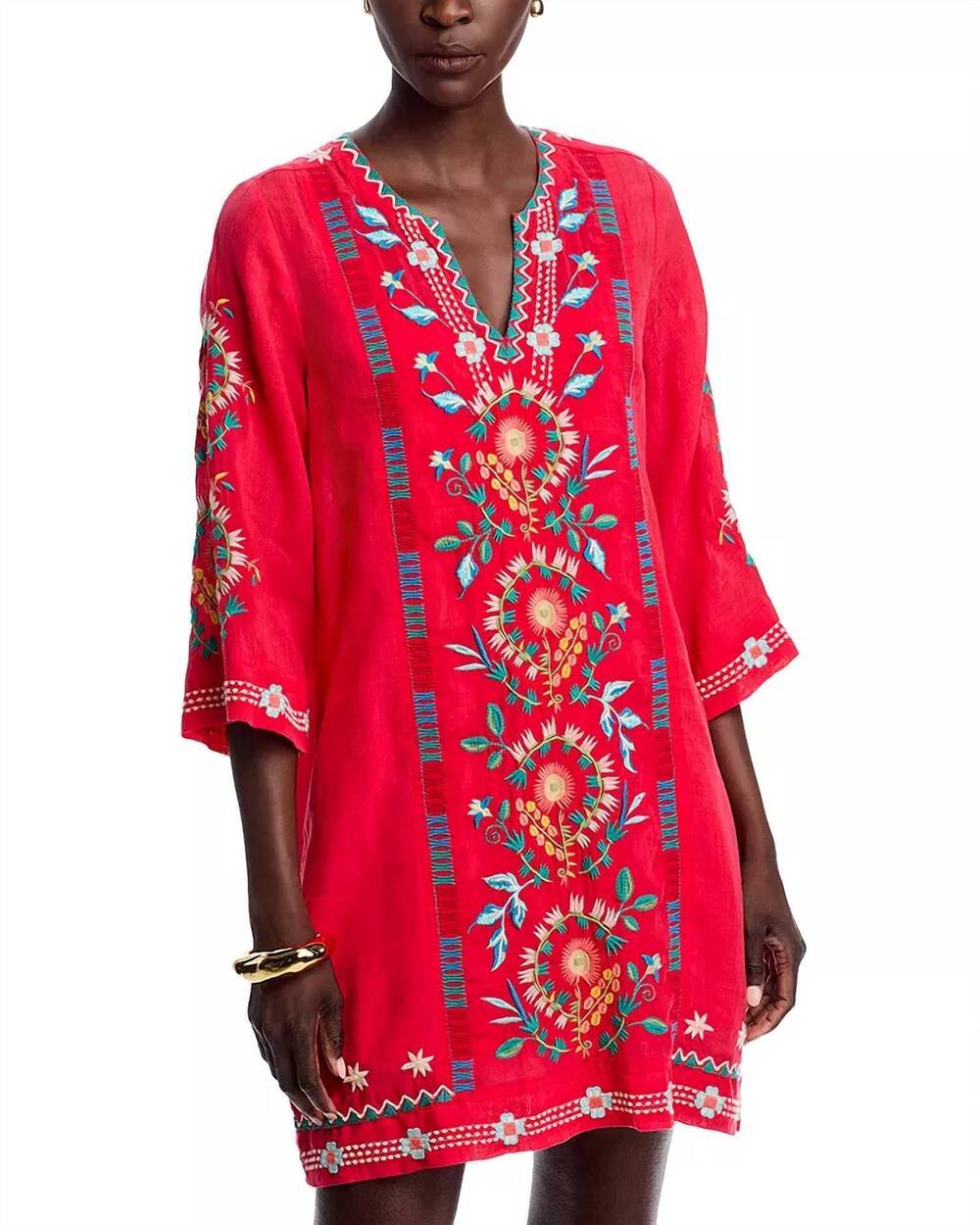 NEW JOHNNY WAS seamed swing mini dress in watermelon